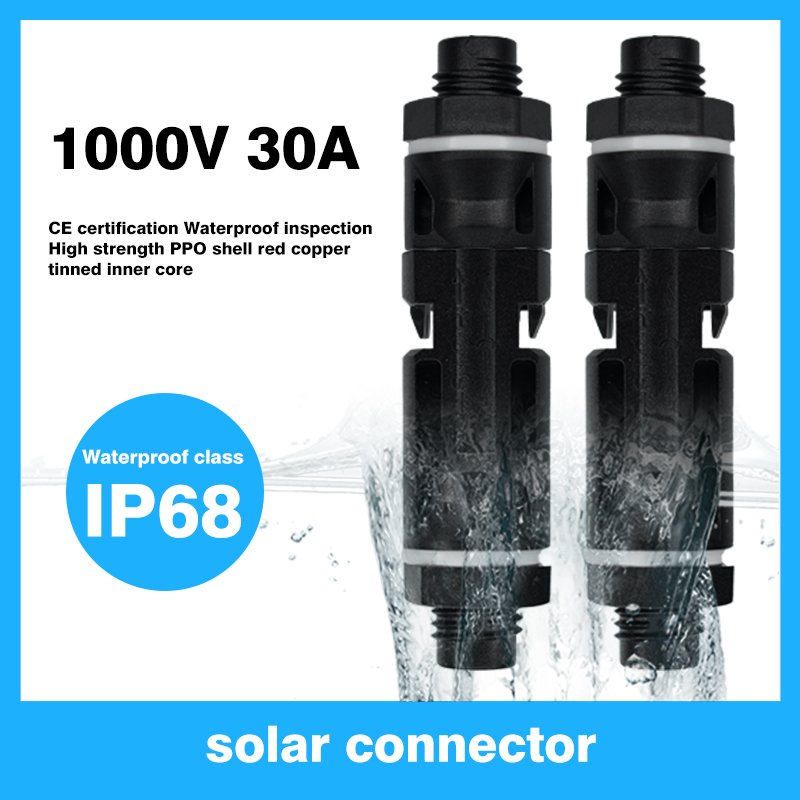 Shunkonn 1000V 1500V IP68 IP67 30A 50A DC solar pv cable wire solar panel connector for solar panel
