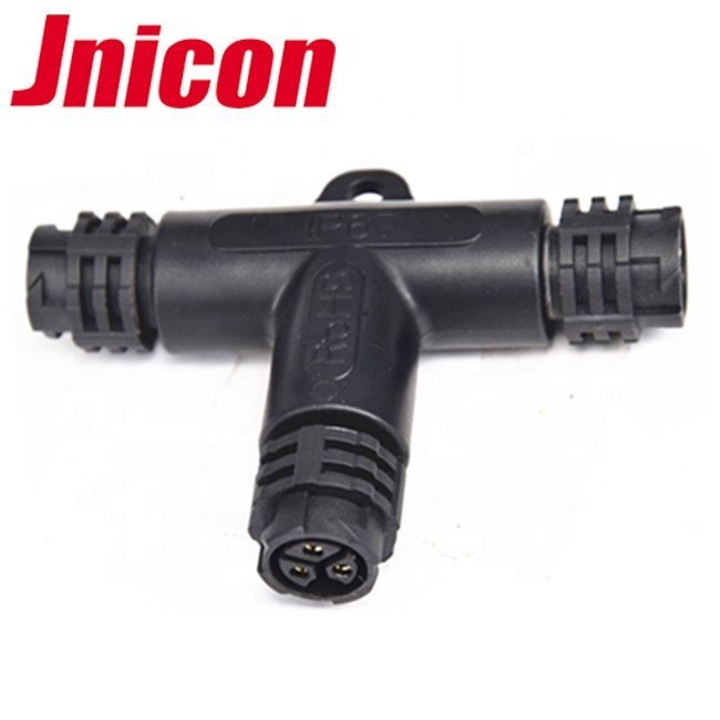 IP67 Electrical 3 Way 2Pin 3Pin 4Pin T Type Wiring Connector
