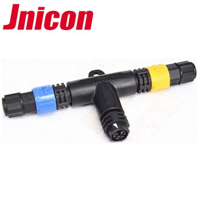 IP67 Electrical 3 Way 2Pin 3Pin 4Pin T Type Wiring Connector
