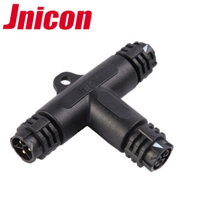 IP67 Electrical 3 Way 2Pin 3Pin 4Pin T Type Wiring Connector