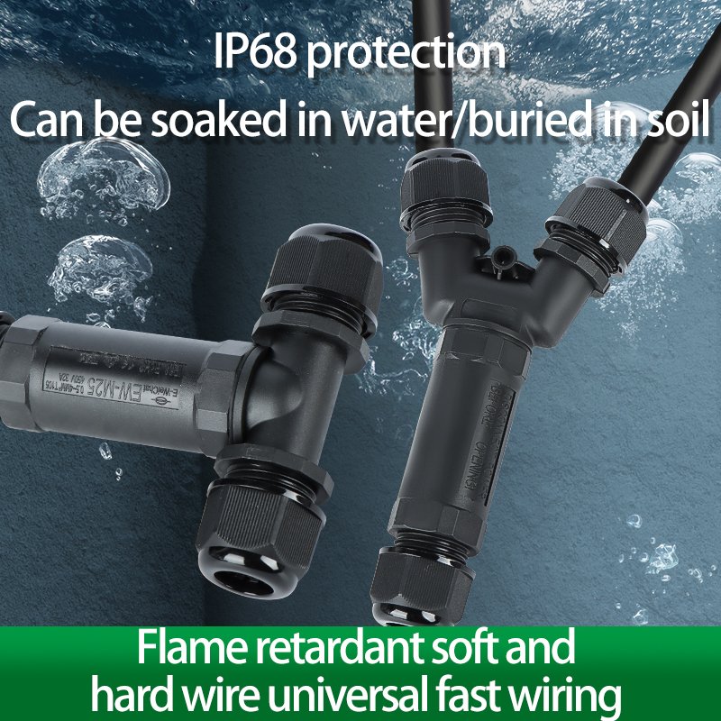 M16 M20 M25Cable and wire connectors, 2-pin and 3-pin IP68 waterproof connectors, screw terminal waterproof connectors