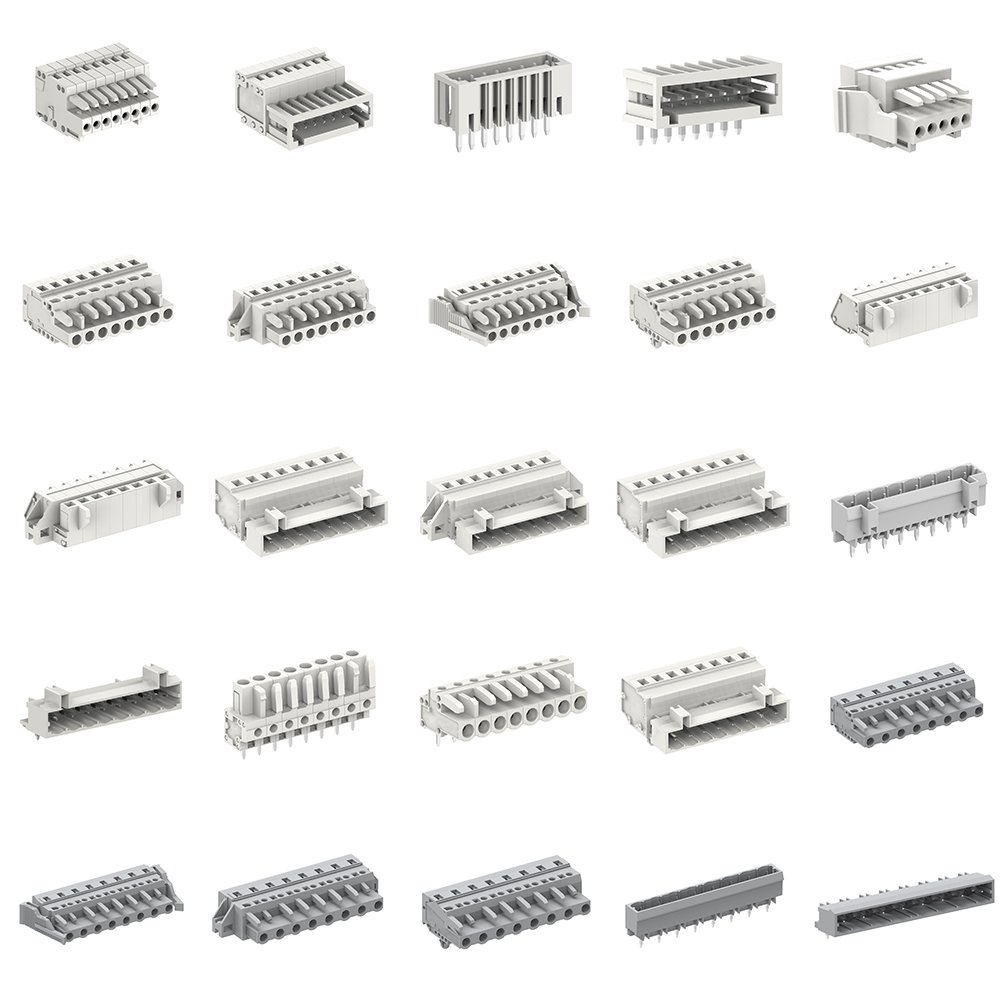 PCB spring terminal blocks screwless connector 2.54mm 5.0mm 5.08mm 2.5mm 3.5mm 10.0mm 7.5mm 7.62mm pitch