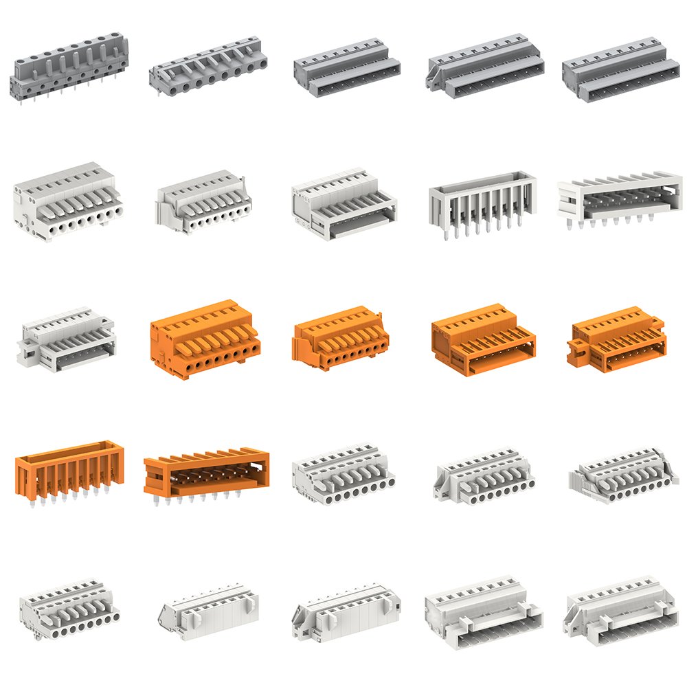 PCB spring terminal blocks screwless connector 2.54mm 5.0mm 5.08mm 2.5mm 3.5mm 10.0mm 7.5mm 7.62mm pitch