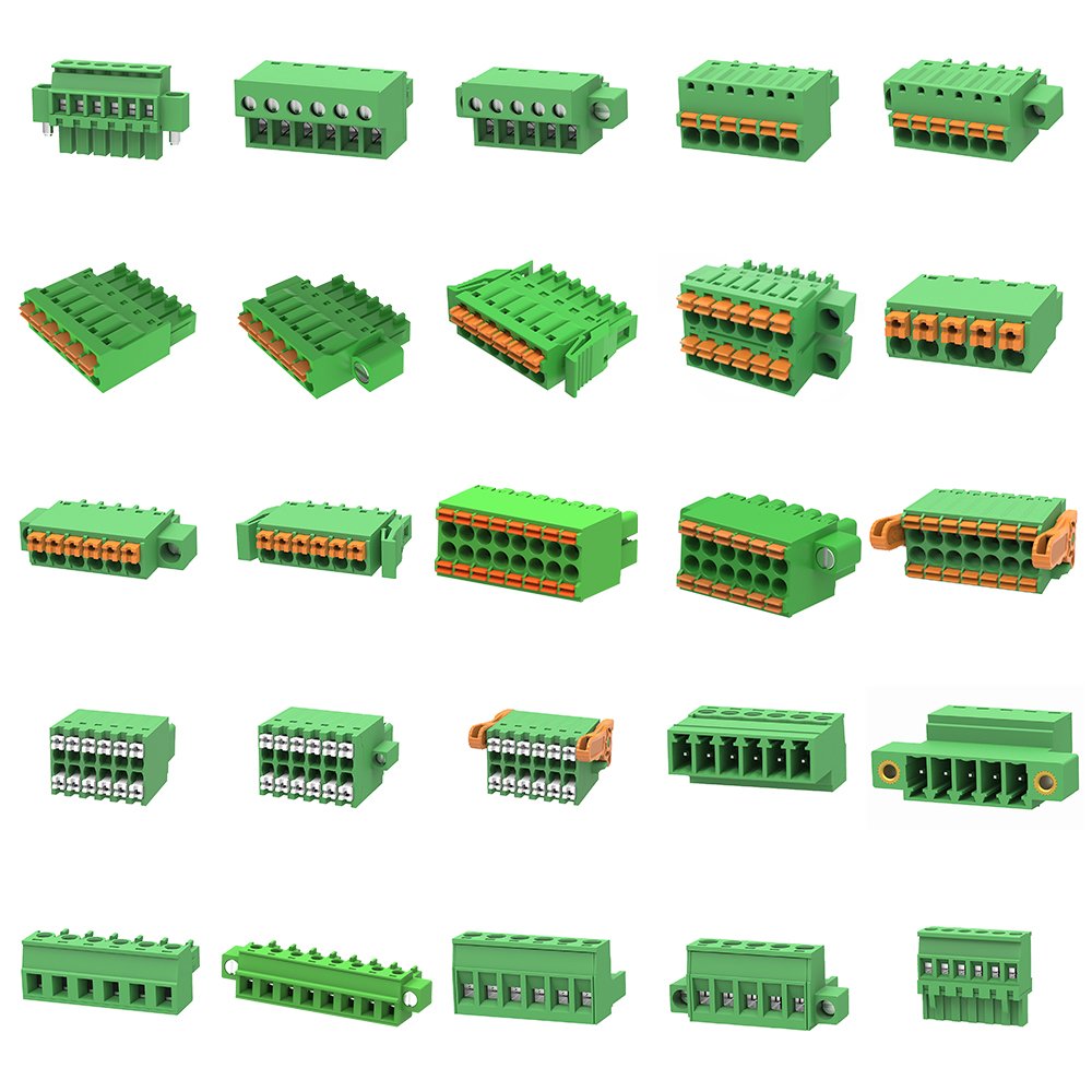 PCB spring terminal blocks screwless connector 2.54mm 5.0mm 5.08mm 2.5mm 3.5mm 10.0mm 7.5mm 7.62mm pitch