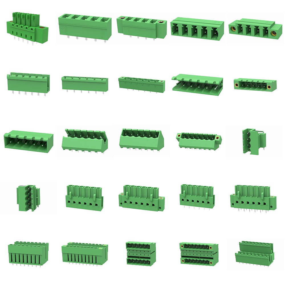 PCB spring terminal blocks screwless connector 2.54mm 5.0mm 5.08mm 2.5mm 3.5mm 10.0mm 7.5mm 7.62mm pitch