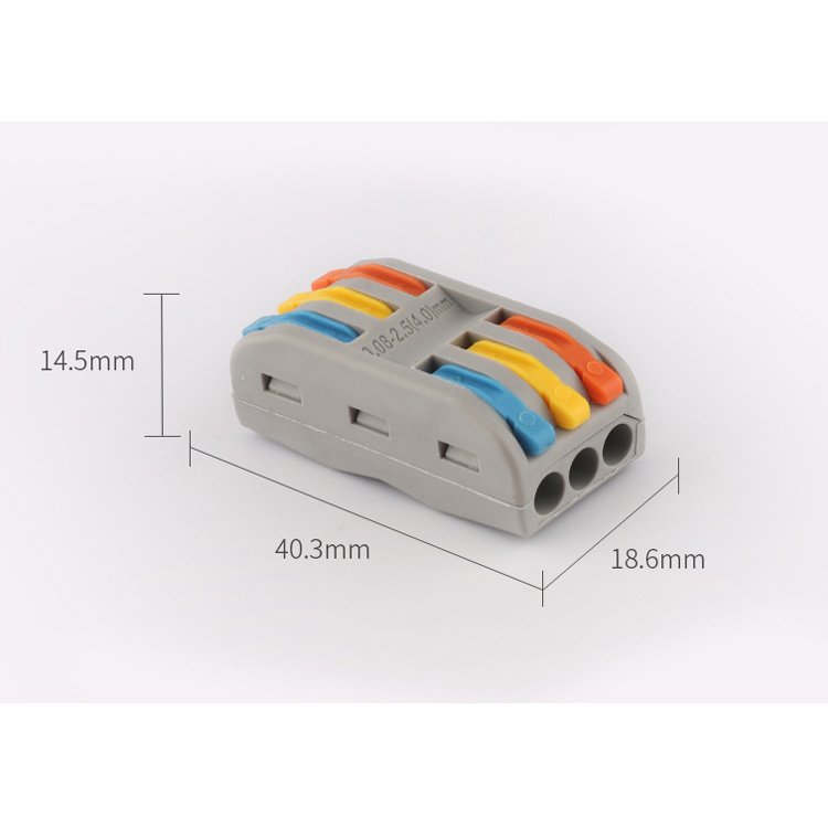 Cross border special wire connection quick terminal Three in and three out Double head AP-2-3 color button wire connector