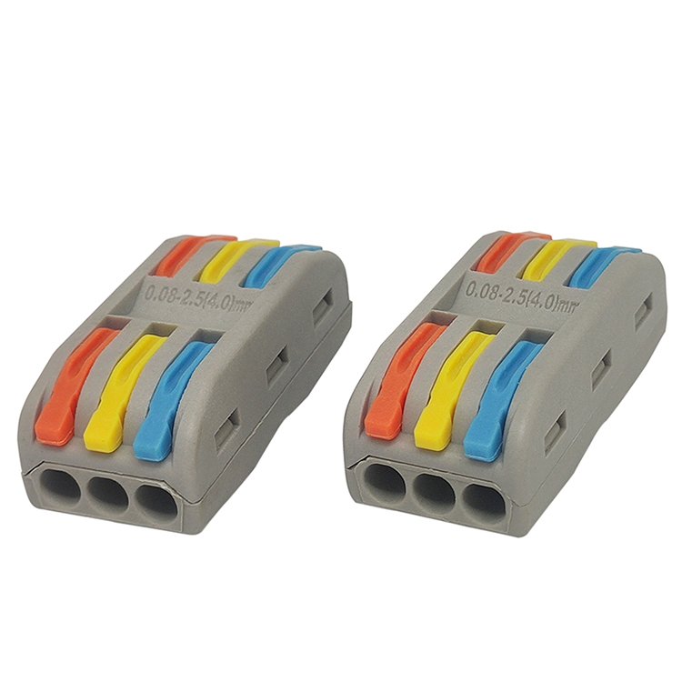 Cross border special wire connection quick terminal Three in and three out Double head AP-2-3 color button wire connector