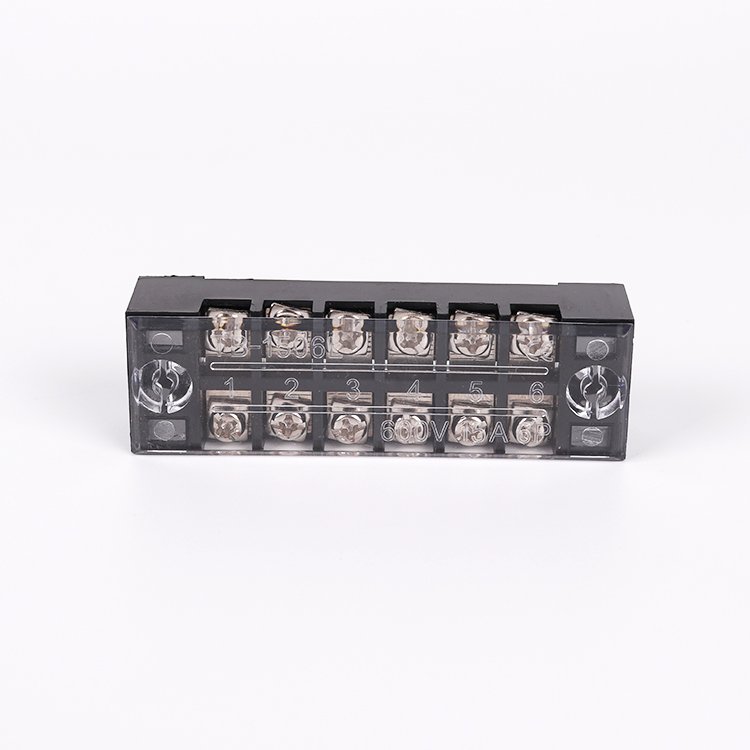 600V 25A Dual Row 6 Positions Screw Terminal Electric Barrier Strip Block Wire Cord Connector