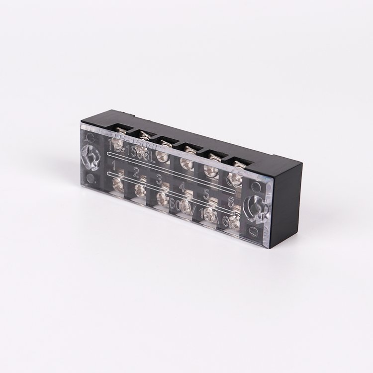 600V 25A Dual Row 6 Positions Screw Terminal Electric Barrier Strip Block Wire Cord Connector