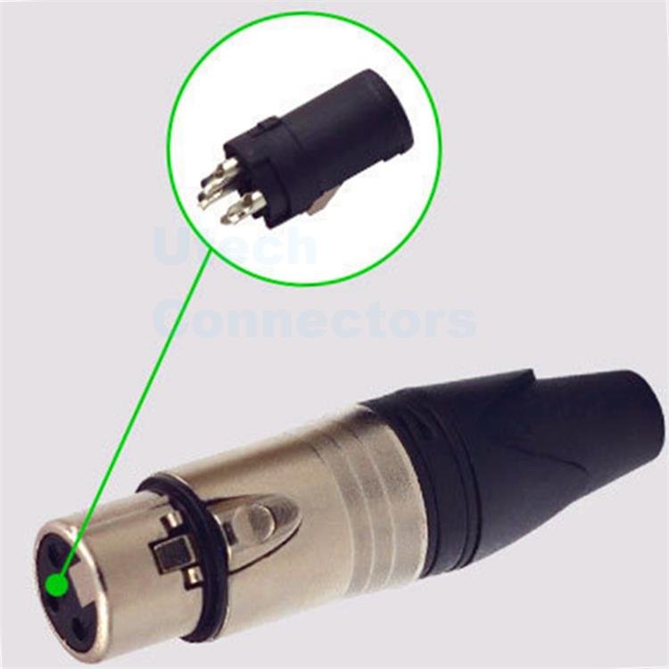 high quality silver color conector xlr 3 pin dmx hembra 3pin xlr macho 3p connector 3 pin male plug female connector
