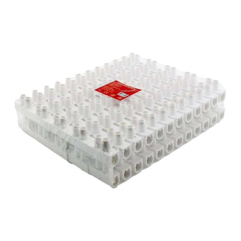Hot Sale White High Quality 12 Way Screw Terminal Blocks Polyethylene 60A 80A 100A Brass Wire Terminal Connectors Reusable