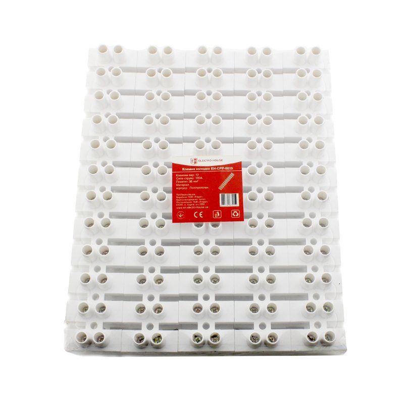Hot Sale White High Quality 12 Way Screw Terminal Blocks Polyethylene 60A 80A 100A Brass Wire Terminal Connectors Reusable