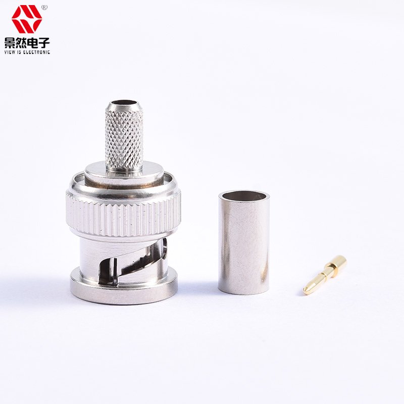 sell full brass Video monitoring BNC connector crimp syv75-3 cable 2ghz 75Ohm straight male BNC Audio and video connector