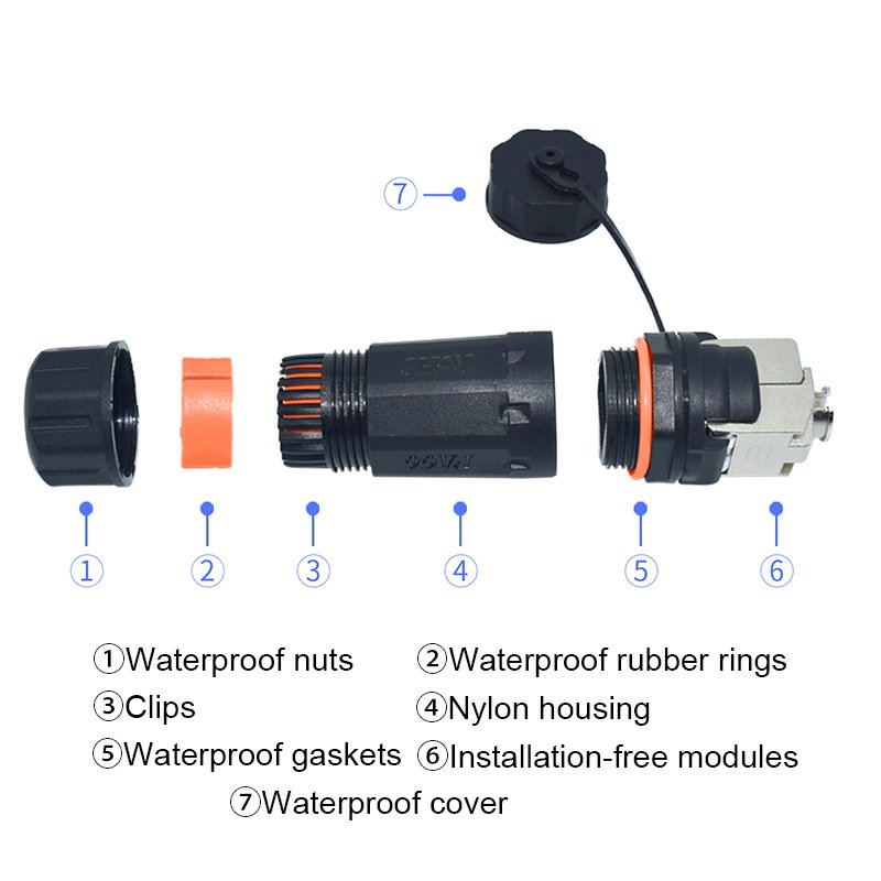 Best Quality Waterproof RJ45 Connector | IP68 CAT6 | Lan Ethernet Webcam CCTV POE | Whole Sale Price | No tool need