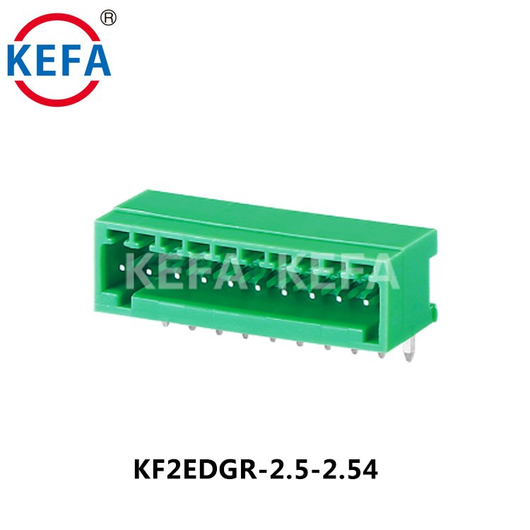 KF2EDGR-2.5-2.54 2.54mm Pitch Plug-in Pluggable Connector Spring Terminal Block With Screw Holes