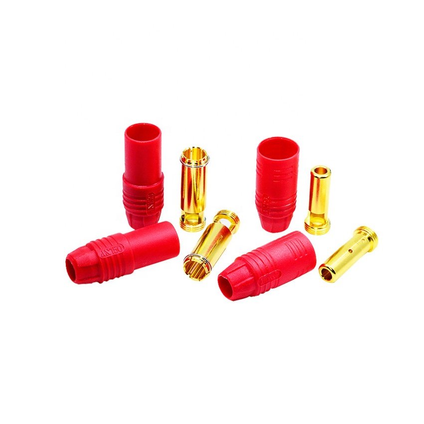 Original Amass AS150 Male Female 7mm Antispark 200A Connector Gold-Plating 7.0mm AS150 Anti Spark Bullet Terminal Plug Connector