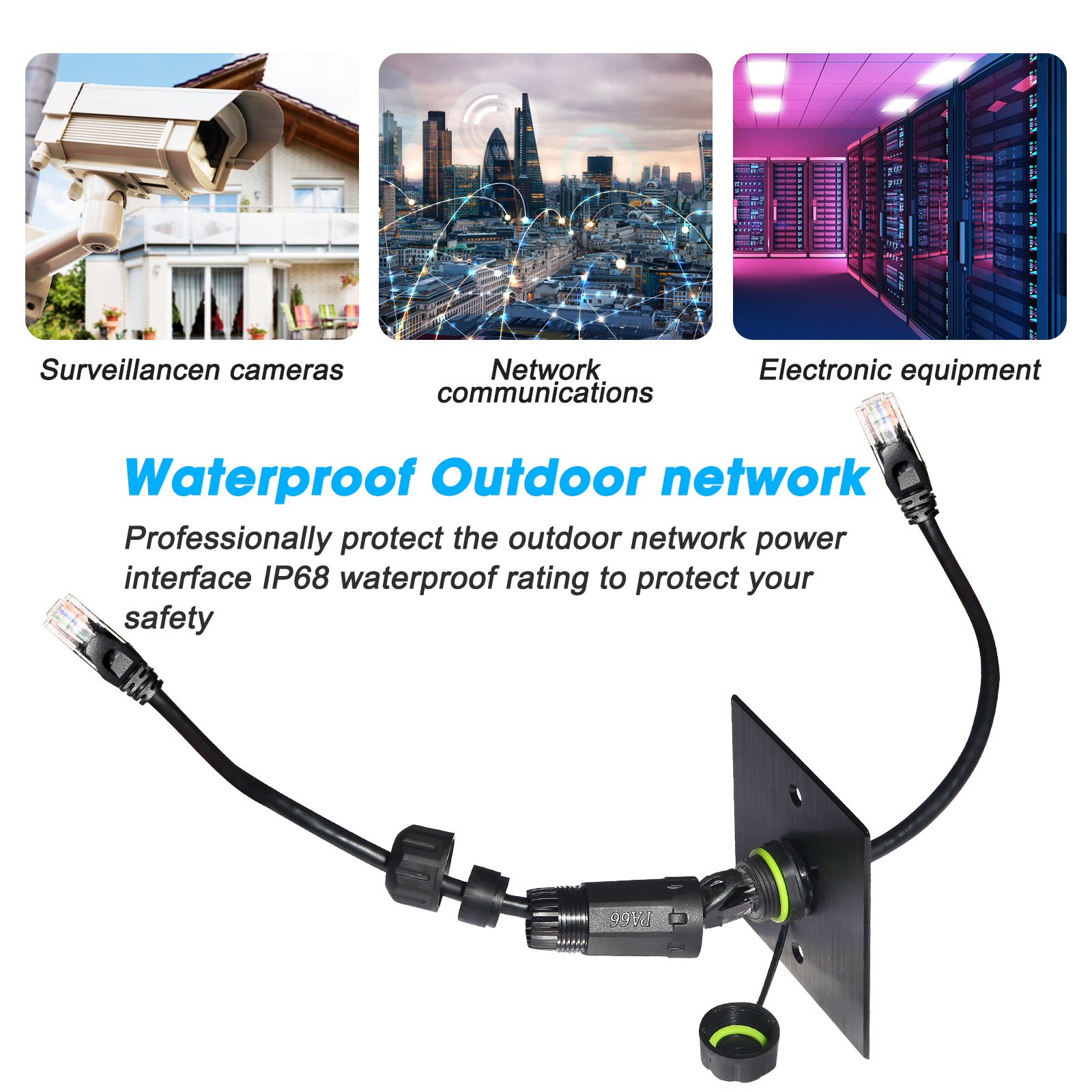 YXY Rj45 Ethernet Panel Mount Cable connector Waterproof Rj45 STP Cable Connector