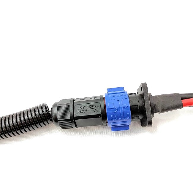 Customized cable M25 self-locking 2+6 flange aviation plug 2+6P socket power signal mixed waterproof connector harness
