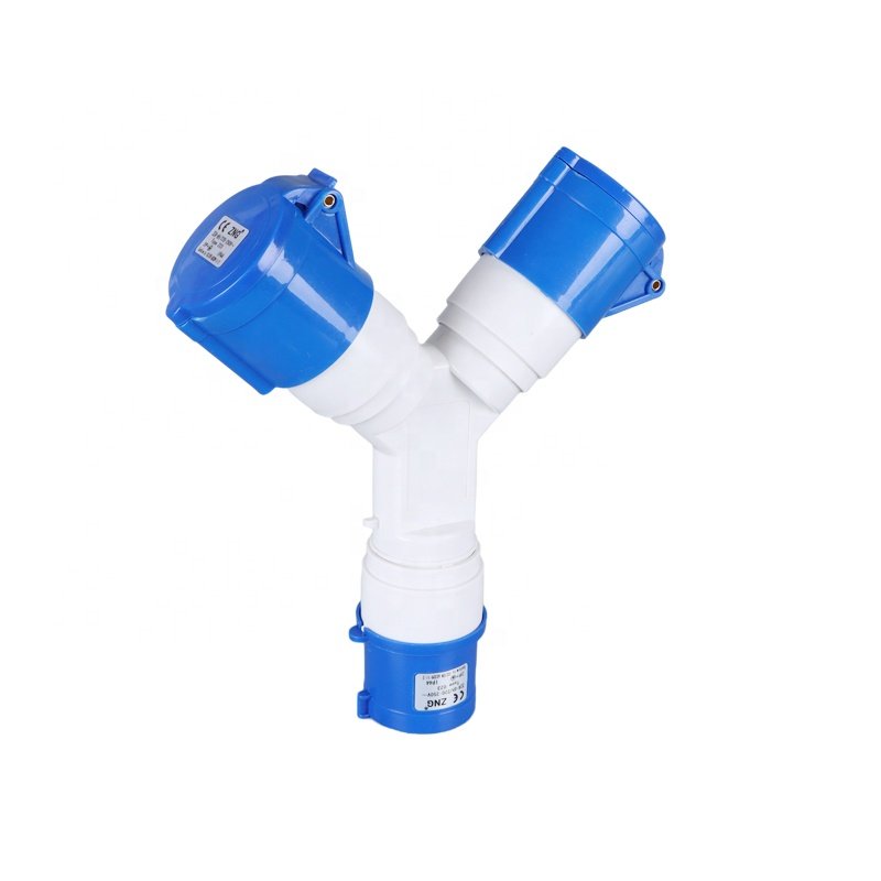ZNG-2022 Two Way Industrial Extension Socket Y Connector 3 Pin 220V 32A Multi-functional Industrial Socket