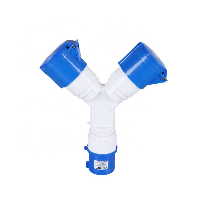 ZNG-2022 Two Way Industrial Extension Socket Y Connector 3 Pin 220V 32A Multi-functional Industrial Socket