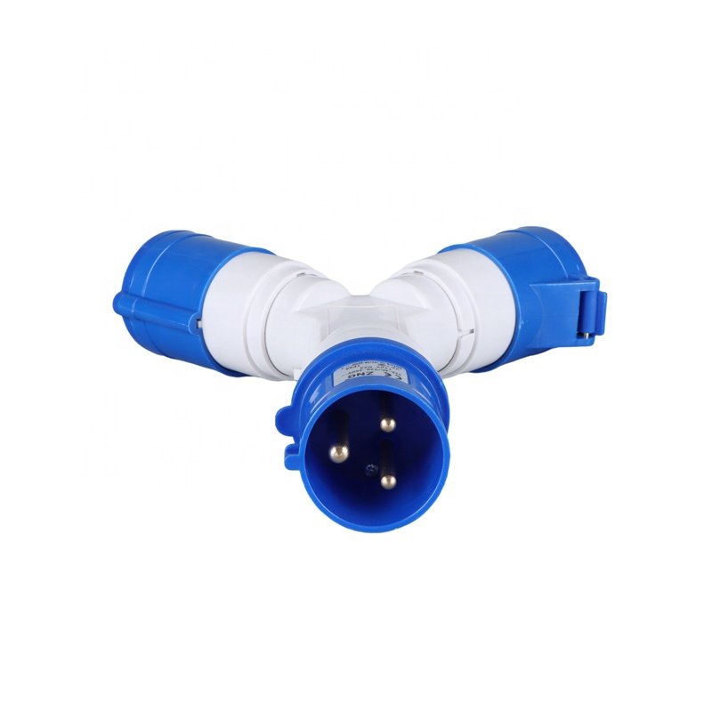 ZNG-2022 Two Way Industrial Extension Socket Y Connector 3 Pin 220V 32A Multi-functional Industrial Socket