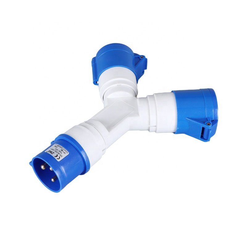 ZNG-2022 Two Way Industrial Extension Socket Y Connector 3 Pin 220V 32A Multi-functional Industrial Socket