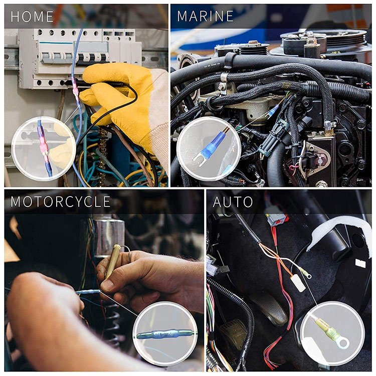 180PCS Nylon Waterproof Electrical Cable Wire Splice Heat Shrink wire Connector Marine Automotive Heat-Resistant Terminals Set