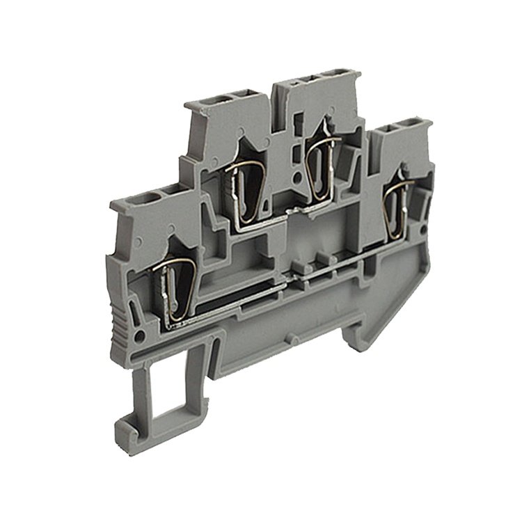 CE,TUV Electrical Wire Connector Connector Factory Price Double Level Spring Cage Self-locking DIN Rail Pluggable Terminal Blocks PA66