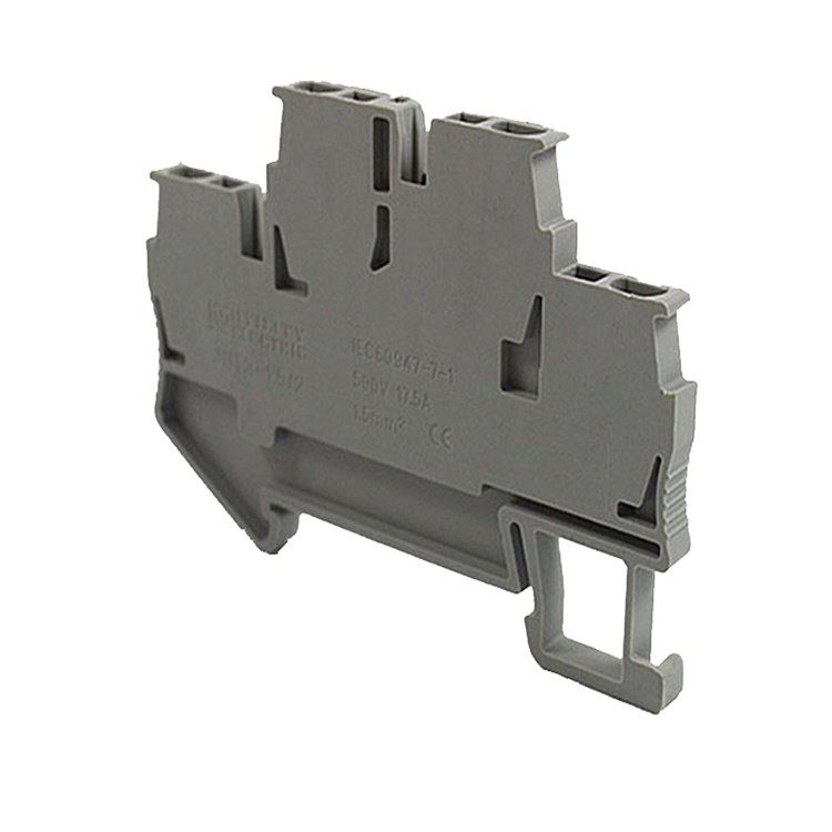 CE,TUV Electrical Wire Connector Connector Factory Price Double Level Spring Cage Self-locking DIN Rail Pluggable Terminal Blocks PA66