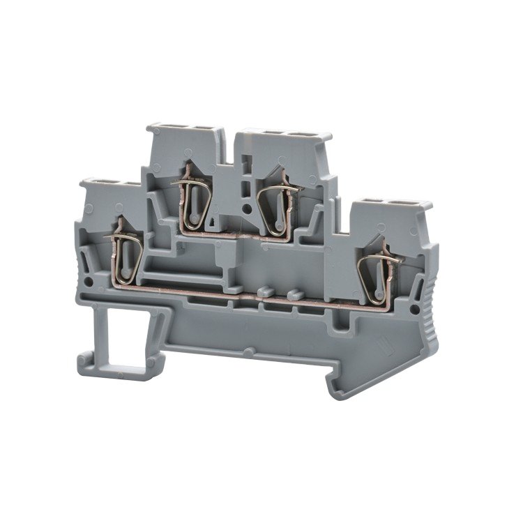 CE,TUV Electrical Wire Connector Connector Factory Price Double Level Spring Cage Self-locking DIN Rail Pluggable Terminal Blocks PA66
