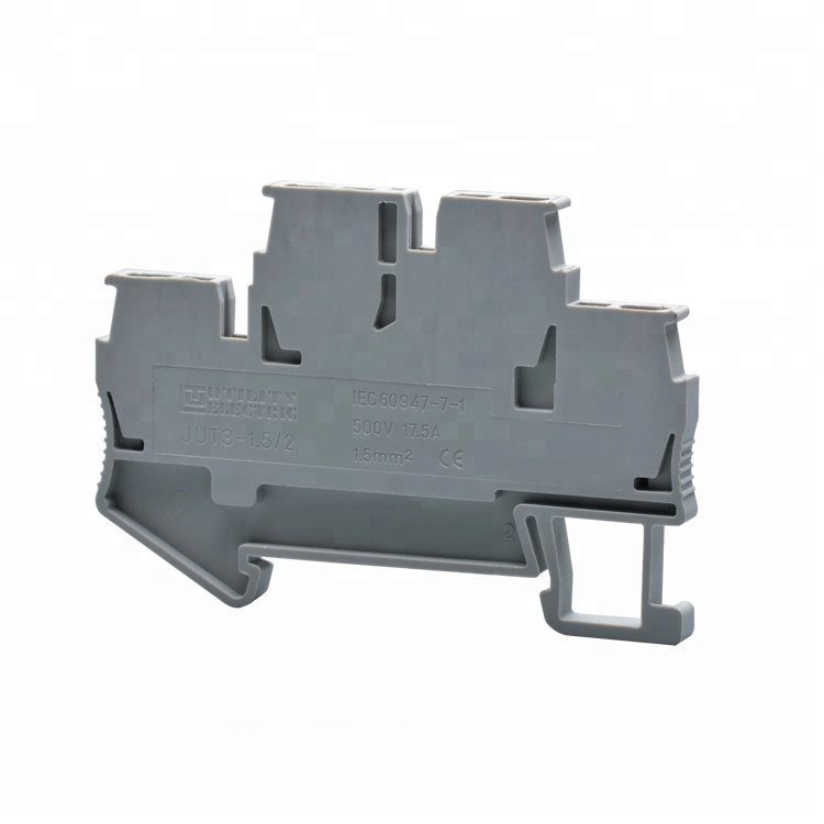 CE,TUV Electrical Wire Connector Connector Factory Price Double Level Spring Cage Self-locking DIN Rail Pluggable Terminal Blocks PA66