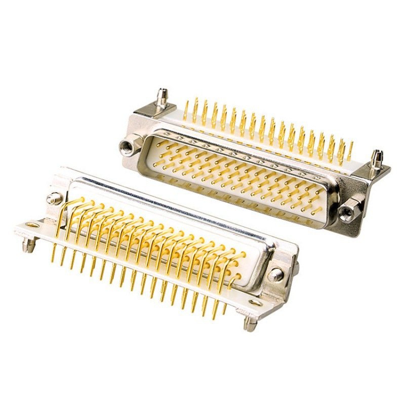 DSUB 50pin PCB board copper pin gold plated right angel welding male female DR50p connectors