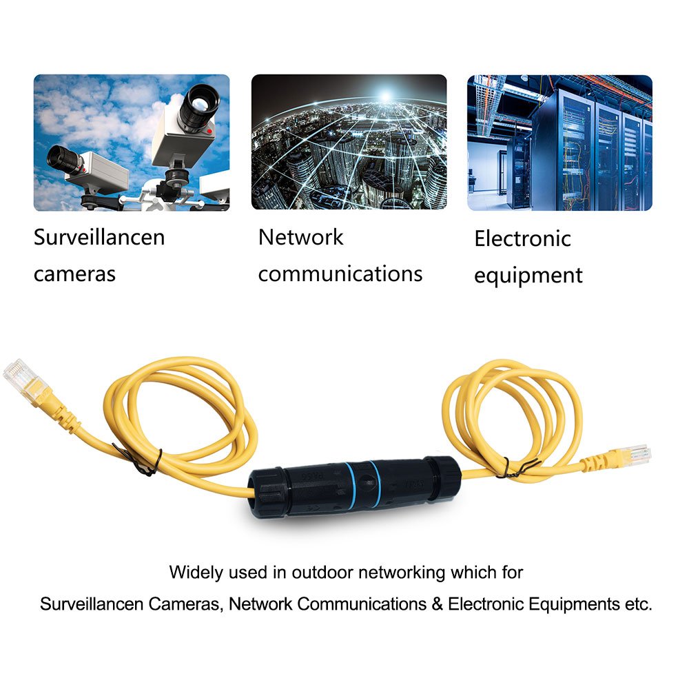 IP68 Waterproof RJ45 Ethernet LAN Connector Dual RJ45 Female CAT6 STP Shield Outdoor Waterproof Connector