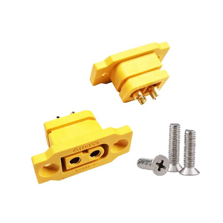 Amass XT60e1-M F XT60e-F XT60 E-F XT60em Male And Female Through Panel XT60 Mountable Screw Mount Pair Housing Connector