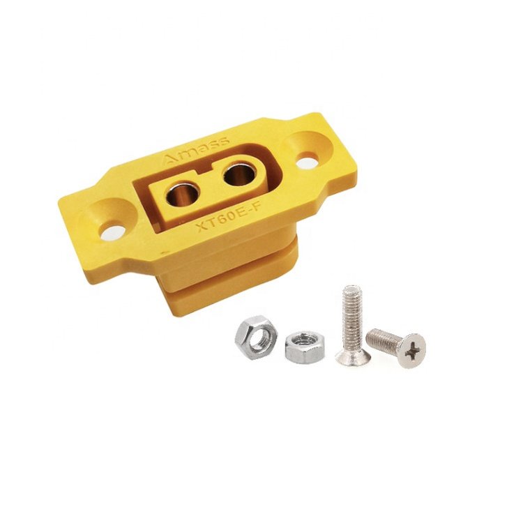 Amass XT60e1-M F XT60e-F XT60 E-F XT60em Male And Female Through Panel XT60 Mountable Screw Mount Pair Housing Connector