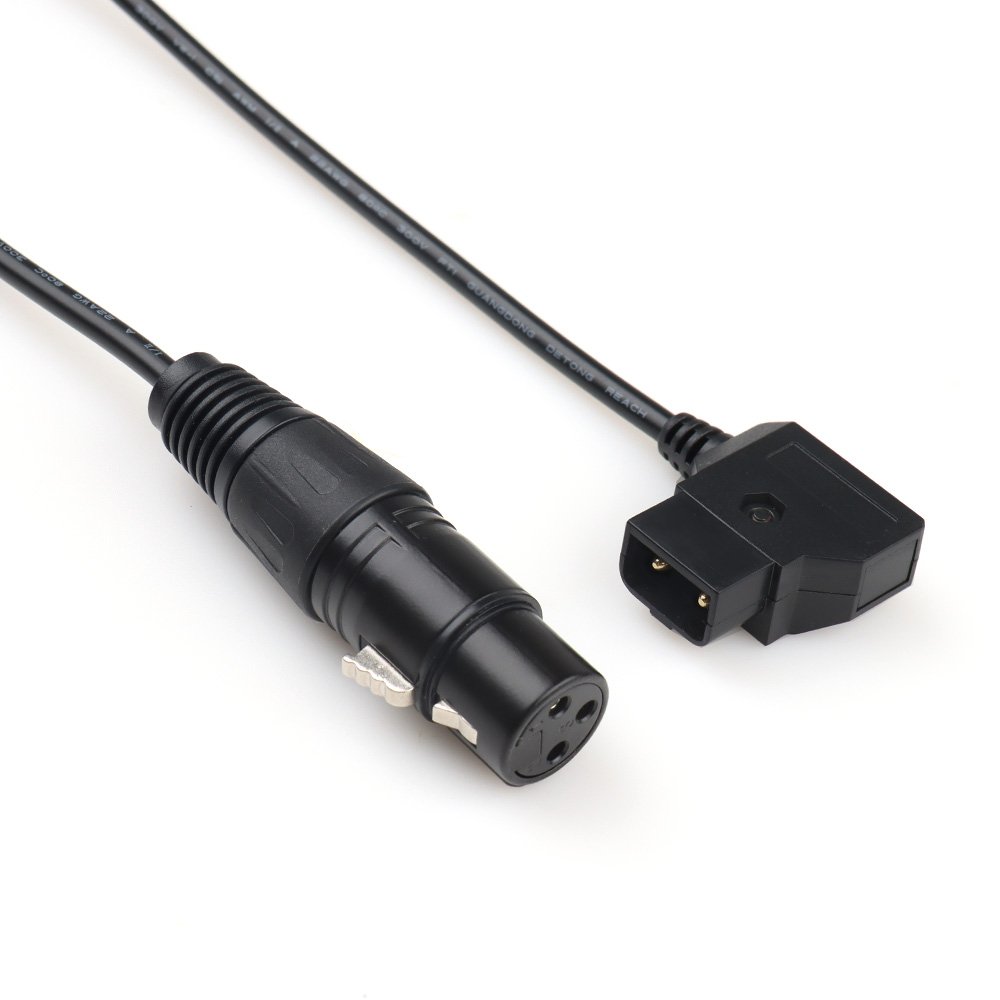 xlr 3pin connector to dtap spiral spring coiled cable cover 2 core spiral cable for camera