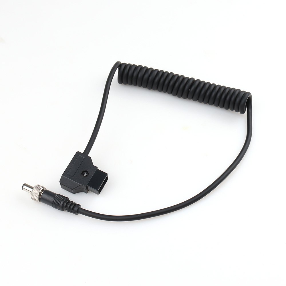 xlr 3pin connector to dtap spiral spring coiled cable cover 2 core spiral cable for camera