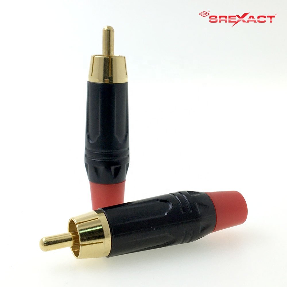 Red Boot RCA Male Plug Connector OD 6.0 Mm Laser Female Connector 3 Pin Male Female Audio & Video TNT PBT