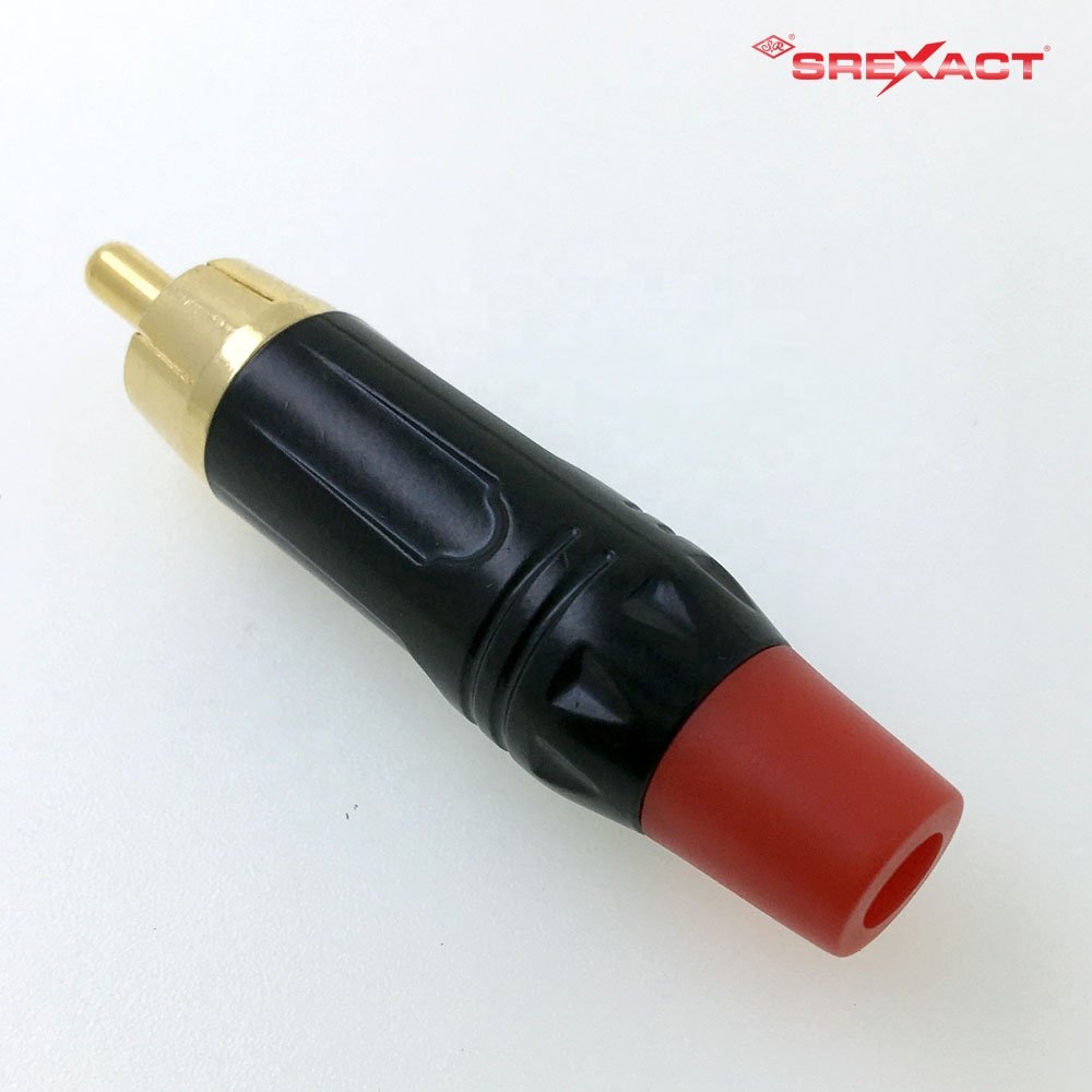 Red Boot RCA Male Plug Connector OD 6.0 Mm Laser Female Connector 3 Pin Male Female Audio & Video TNT PBT