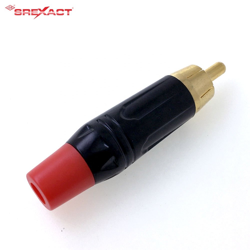 Red Boot RCA Male Plug Connector OD 6.0 Mm Laser Female Connector 3 Pin Male Female Audio & Video TNT PBT