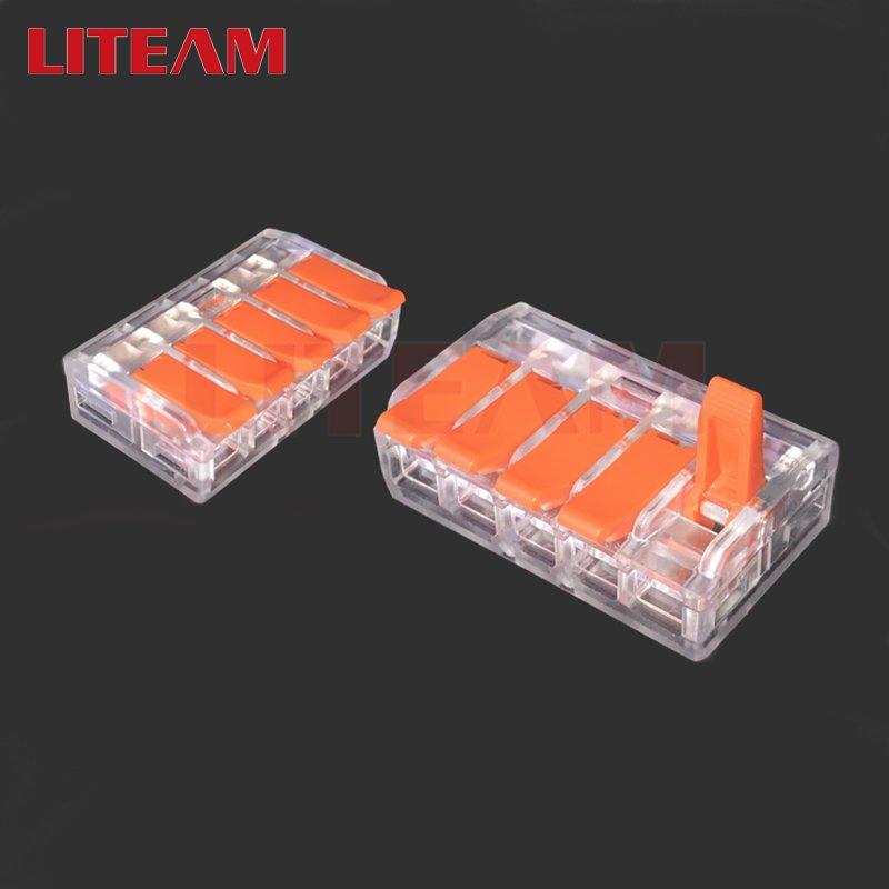 Grey and orange Fast connector push in wire connector quick splicing wire connector