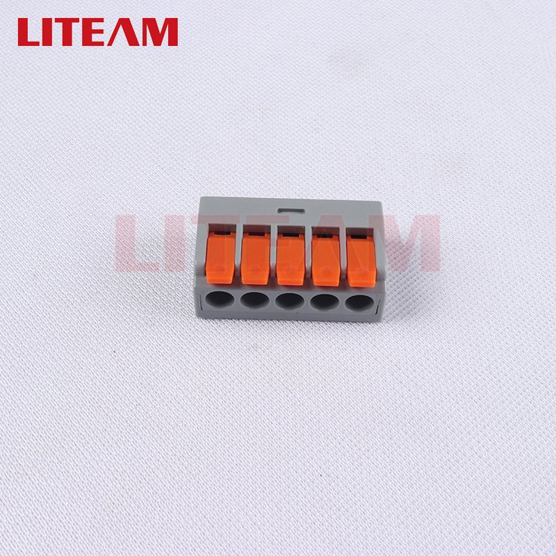 Grey and orange Fast connector push in wire connector quick splicing wire connector