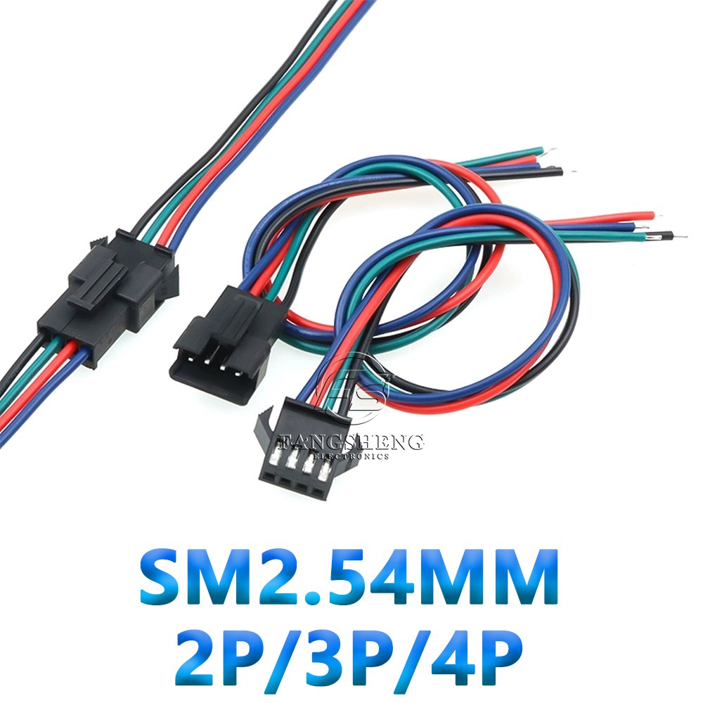2P 3P 4P Wiring Harness SM2.54 Connector Wire Led Plug Male Female Connectors LED Strip Strips Cable 2.54mm