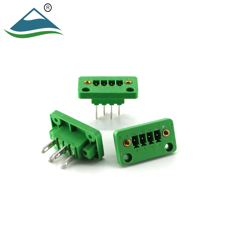 Through wall pluggable terminal blocks wire connectors 3.81mm pitch