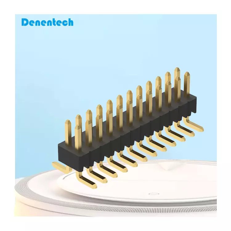 Denentech Gold Plated Dual Row 1.27mm Pitch SMT Male Housing Available In 3P 8P Pin Header Connector