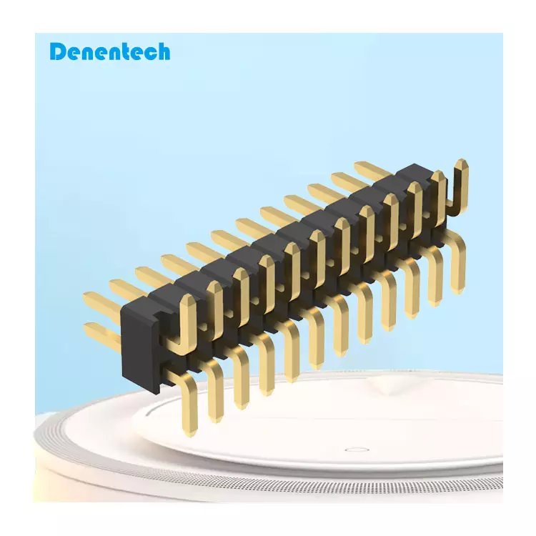 Denentech Gold Plated Dual Row 1.27mm Pitch SMT Male Housing Available In 3P 8P Pin Header Connector