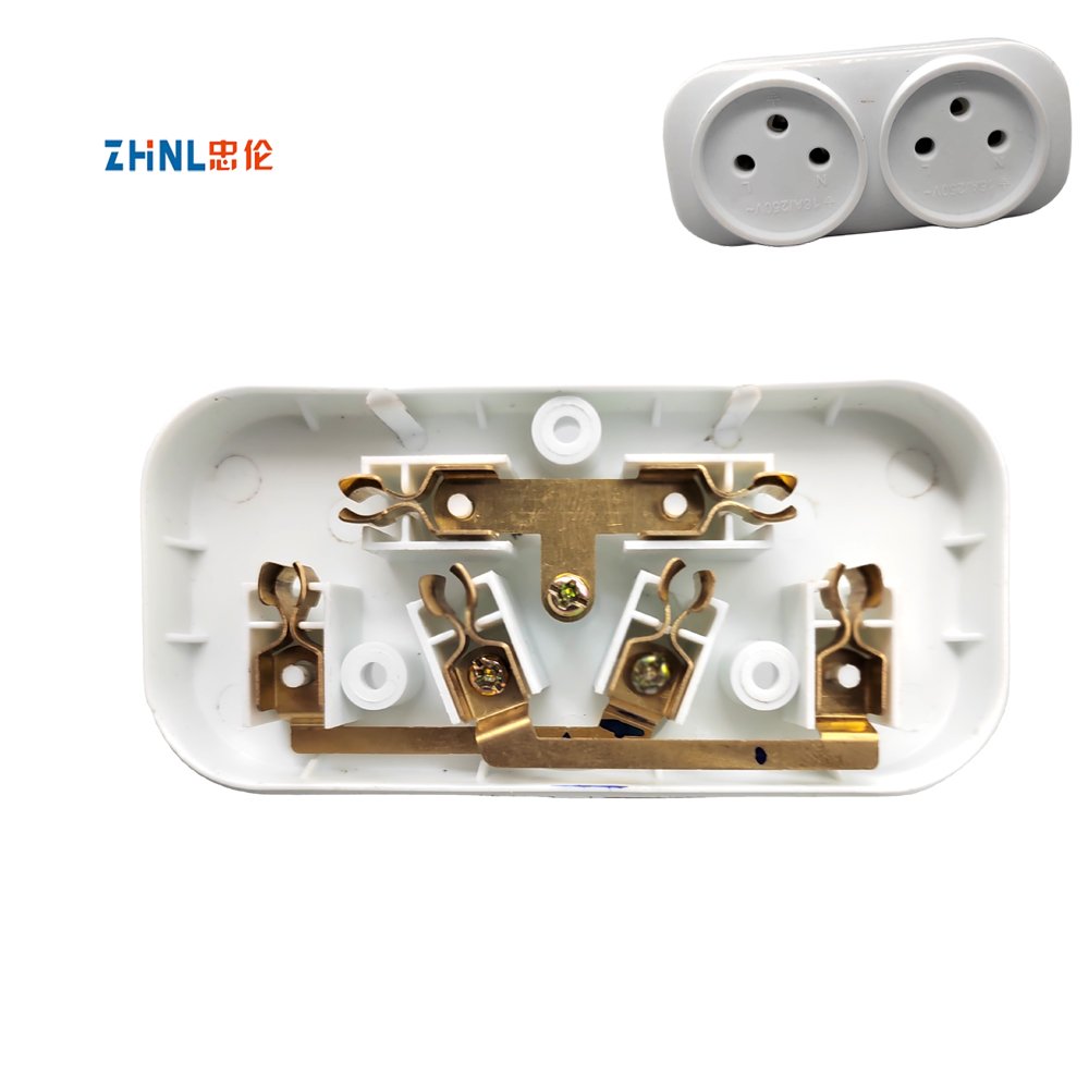 OEM Israel Style 2 Ways Socket Strip Connector Socket Metal Accessories Power Strip Brass Part Electric Stamping Part