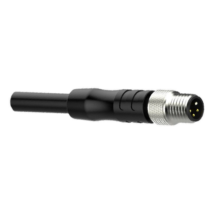 Waterproof Ip67 Female Straight 3pin M8 Circular Connector With Molding Cable Suitable For Customized Any Length