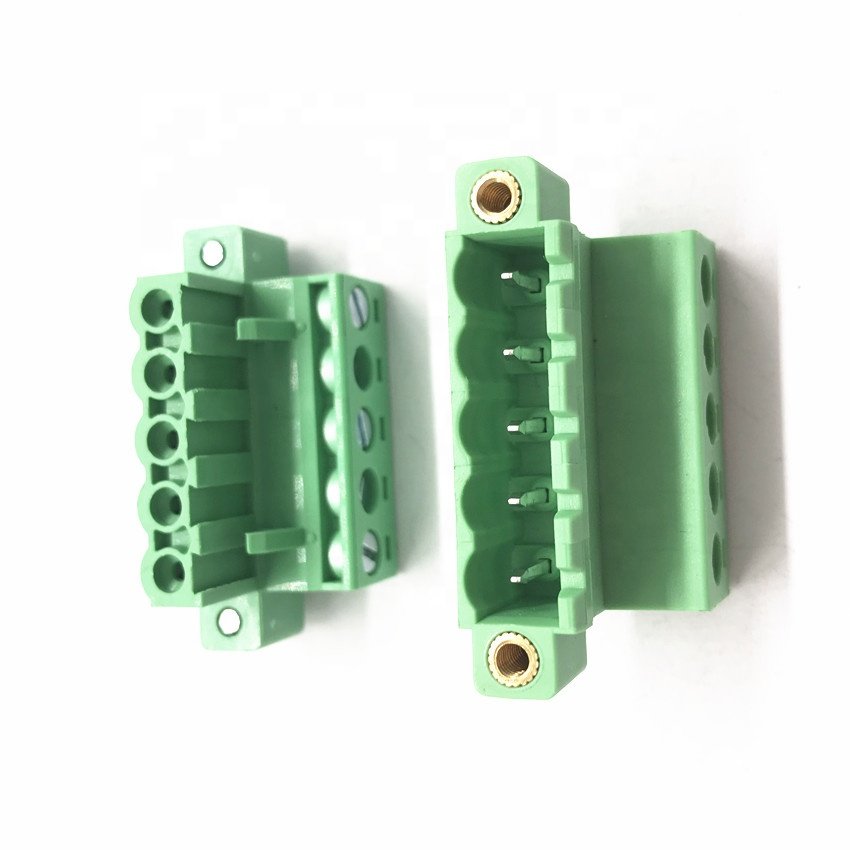 2EDGKR-5.08 wire terminal blocks 2EDGRKM male female pluggable terminal blocks connector 5.08 mm pitch with flange