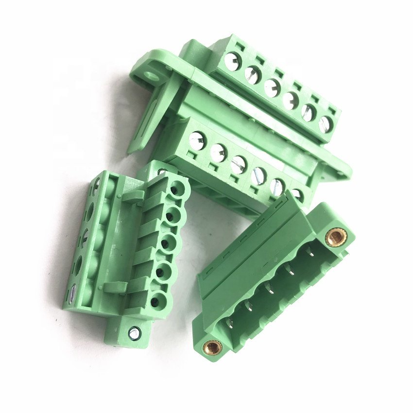 2EDGKR-5.08 wire terminal blocks 2EDGRKM male female pluggable terminal blocks connector 5.08 mm pitch with flange